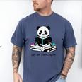 Panda Reading Chapter Books Men's Comfort Colors T-Shirt Blue Jean