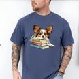 Papillon Books Reading Dog Breed Graphic For Men Women Kids Men's Comfort Colors T-Shirt Blue Jean Papillon Books Reading Dog Breed Graphic For Men Women Kids Men's Comfort Colors T-Shirt Blue Jean