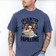 Papillon Dog Breed Life Is Better With Books And Papillons Men's Comfort Colors T-Shirt Blue Jean