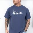 Plants Books Coffee Lover Gardener Quote Men's Comfort Colors T-Shirt Blue Jean