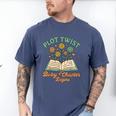 Pregnancy Announcement Book Lover Reveal Pregnant Men's Comfort Colors T-Shirt Blue Jean
