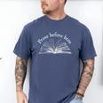 Prose Before Bros Book Lover Literary Reading Men's Comfort Colors T-Shirt Blue Jean