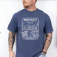 Protect Public Libraries Support Local Librarian Book Lover Men's Comfort Colors T-Shirt Blue Jean