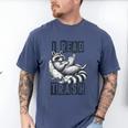 Racoon Reading Spicy Smutty Book Booktok I Read Trashy Books Men's Comfort Colors T-Shirt Blue Jean