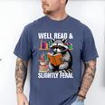 Well Read & Slightly Feral Raccoon Book Lover Graphic Men's Comfort Colors T-Shirt Blue Jean