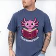 I Read Banned Books Axolotl Reading Men's Comfort Colors T-Shirt Blue Jean
