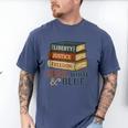 Read Blue Liberty Books July 4th Independence Men's Comfort Colors T-Shirt Blue Jean Read Blue Liberty Books July 4th Independence Men's Comfort Colors T-Shirt Blue Jean
