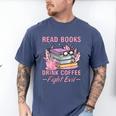 Read Books Drink Coffee Fight Evil Book Coffee Men's Comfort Colors T-Shirt Blue Jean