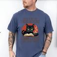 i Read Books And i Know Things Cat Reading Coffee Men's Comfort Colors T-Shirt Blue Jean