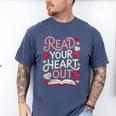 Read Your Cute Heart Out Teacher Librarian Love Reading Book Men's Comfort Colors T-Shirt Blue Jean