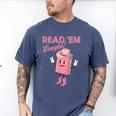 Read 'Em Western Cowgirl Retro Groovy Reading Books Men's Comfort Colors T-Shirt Blue Jean Read 'Em Western Cowgirl Retro Groovy Reading Books Men's Comfort Colors T-Shirt Blue Jean