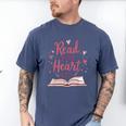 Read Your Heart Out Book Escape Into Stories Men's Comfort Colors T-Shirt Blue Jean