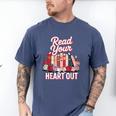 Read Your Heart Out Book Lover Reading Enthusiasts Floral Men's Comfort Colors T-Shirt Blue Jean