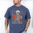 Read In Peace Skeleton Reading Book Halloween Teacher Men's Comfort Colors T-Shirt Blue Jean Read In Peace Skeleton Reading Book Halloween Teacher Men's Comfort Colors T-Shirt Blue Jean
