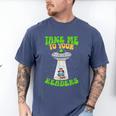 Take Me To Your Readers Alien Book Reading Bookaholic Men's Comfort Colors T-Shirt Blue Jean