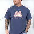 Reading Books Mom Mothers Day Coquette Pink Bow Book Lovers Men's Comfort Colors T-Shirt Blue Jean