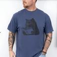 Reading Cat Cat Book Lover Men's Comfort Colors T-Shirt Blue Jean