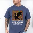 Reading Dragon Easily Distracted By Dragons And Books Men's Comfort Colors T-Shirt Blue Jean Reading Dragon Easily Distracted By Dragons And Books Men's Comfort Colors T-Shirt Blue Jean