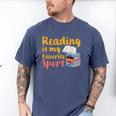 Reading Is My Favorite Sport Book Lovers Men's Comfort Colors T-Shirt Blue Jean