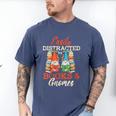 Reading Gnomes Cute Easily Distracted By Books And Gnomes Men's Comfort Colors T-Shirt Blue Jean