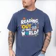 Reading Is Out Of This World Space Book Lover Kids Men's Comfort Colors T-Shirt Blue Jean