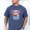Readsalotl Axolotl Reading Book Lover Reading Pocket Axolotl Men's Comfort Colors T-Shirt Blue Jean Readsalotl Axolotl Reading Book Lover Reading Pocket Axolotl Men's Comfort Colors T-Shirt Blue Jean