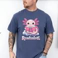 Readsalotl Axolotl Reading Cute Book Lover Bookworm Men's Comfort Colors T-Shirt Blue Jean