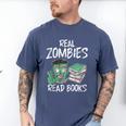 Real Zombies Read Books Zombie Men's Comfort Colors T-Shirt Blue Jean