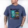 Respect Elders Cellphone Pushing Books In a Wheelchair Men's Comfort Colors T-Shirt Blue Jean