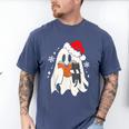 Retro Ghost Reading Book With Cat Bookish Club Christmas Men Women Kids Men's Comfort Colors T-Shirt Blue Jean