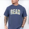 Retro Read Floral Reading Bookworm Librarian Book Lover Men's Comfort Colors T-Shirt Blue Jean Retro Read Floral Reading Bookworm Librarian Book Lover Men's Comfort Colors T-Shirt Blue Jean