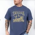Romantasy Reader Book Reading Probably Reading About Dragons Men's Comfort Colors T-Shirt Blue Jean