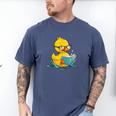 Rubber Duck Reading Book Reader Books Rubber Duckie Men's Comfort Colors T-Shirt Blue Jean