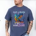 Save A Dragon Ride A Wingleader Books Dragon Lover Cute Men's Comfort Colors T-Shirt Blue Jean