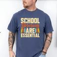School Librarians Are Essential Library Book Lover Librarian Men's Comfort Colors T-Shirt Blue Jean