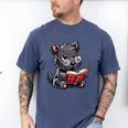 Scottish Terrier Reading a Book Dog Men's Comfort Colors T-Shirt Blue Jean