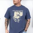 Skeleton Read More Books Men's Comfort Colors T-Shirt Blue Jean