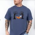 Skeleton Reading Book In Hammock Halloween Reader Men's Comfort Colors T-Shirt Blue Jean Skeleton Reading Book In Hammock Halloween Reader Men's Comfort Colors T-Shirt Blue Jean