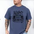 Sleepy Hollow Dead And Breakfast Please Book Ahead Men's Comfort Colors T-Shirt Blue Jean