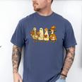 Spooky Halloween Book Lover Halloween Reading Goose Men's Comfort Colors T-Shirt Blue Jean