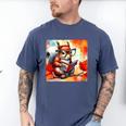 Squirrel Reading Comic Book On Autumn Branch Glasses Leaves Men's Comfort Colors T-Shirt Blue Jean