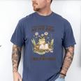 Stay At My Pad And Read Books Frog Introvert Reading Men's Comfort Colors T-Shirt Blue Jean