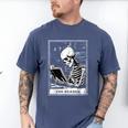 Tarot Card Shirt The Reader Tarot Skeleton Reading Book Men's Comfort Colors T-Shirt Blue Jean