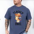 Teacher Snail With Glasses On Books Cute Pre-K Kindergarten Men's Comfort Colors T-Shirt Blue Jean