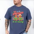Tis The Season Book Reading Gingerbread Teacher Librarian Men's Comfort Colors T-Shirt Blue Jean