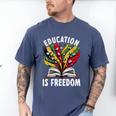 History Education Is Freedom Books Black History Premium Tri-Blend Men's Comfort Colors T-Shirt Blue Jean