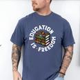 History Education Is Freedom Books Teach Black History Men's Comfort Colors T-Shirt Blue Jean