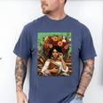History Month Black Afro Girl Women Book Lovers Floral Men's Comfort Colors T-Shirt Blue Jean
