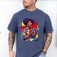 History Woman Reading Book Geometric Girl Educated Men's Comfort Colors T-Shirt Blue Jean