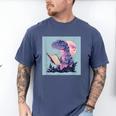 Trex Reading Book Dinosaur Men's Comfort Colors T-Shirt Blue Jean Trex Reading Book Dinosaur Men's Comfort Colors T-Shirt Blue Jean